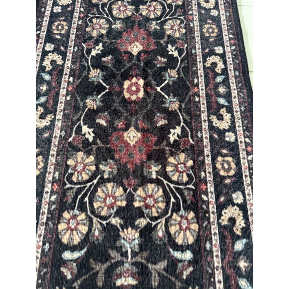 Ruggable Calabria Multicolor Runner Rug 2.5’x7’ Black Floral Motifs - Picture 3 of 6